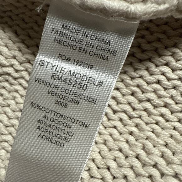 Splendid Kenny Cardigan Printed Geo Boarder Cotton Blend White Sand Large - Picture 8 of 9